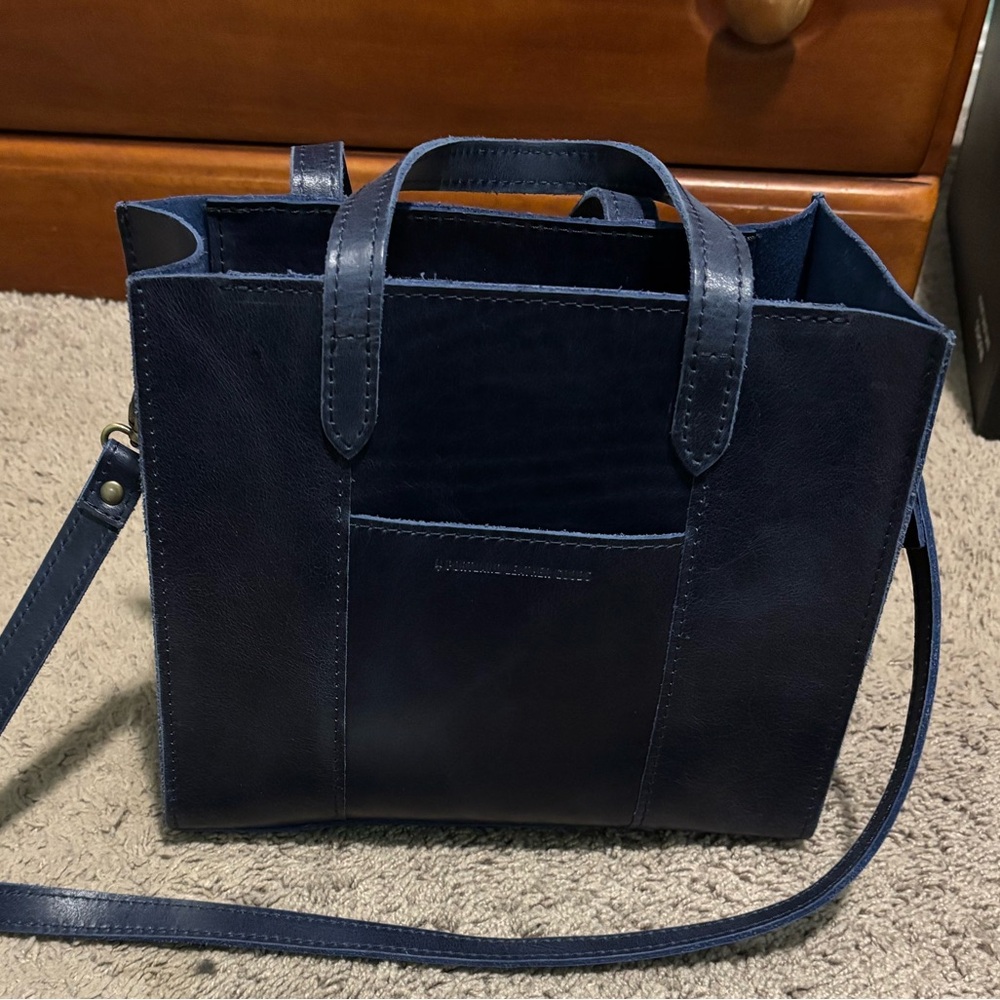 Portland Leather Zipped Lola Cowboy Blue Crossbody